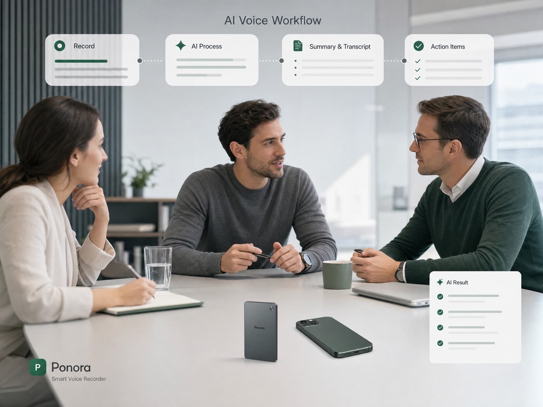 Professionelt møde med Ponora AI-resultat